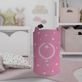 Mekta Home Renkli Pembe Başak Desenli Oyuncak Sepeti 45 cm Keçe Malzemeden Üretilmiştir