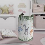 Mekta Home Renkli Safari Hayvanlar Desenli Bebek ve Çocuk Odası Oyuncak Sepeti 45cm x 35cm