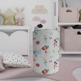 Mekta Home Renkli Sirk Desenli Bebek ve Çocuk Odası Oyuncak Sepeti 45 cm Boy 35 cm Çap Keçe Malzeme