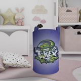 Mekta Home Renkli T-Rex Desenli Bebek ve Çocuk Odası Oyuncak Sepeti 45cm x 35cm Keçe Malzeme