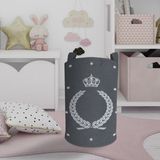 Mekta Home Renkli Taçlı Yıldız Desenli Bebek ve Çocuk Odası Oyuncak Sepeti 45cm Boy 35 cm Çap