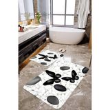 Mekta Home Siyah Kelebek ve Taşlı 2'li Banyo Paspas Takımı MKTPP-2058 60X100/50X61