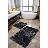 Mekta Home Siyah Mermer Desen 2'li Banyo Paspas Takımı MKTBP-0113 60X100/50X60 - Çok Renkli