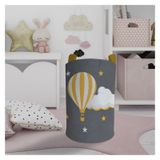 Mekta Home Uçan Balon ve Bulut Desenli Gri Bebek ve Çocuk Odası Oyuncak Sepeti