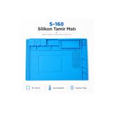 MEKTEK S-160 45x30 cm Telefon Tamir Pedi Manyetik Bölmeli Isıya Dayanıklı Silikon Lehimleme Matı