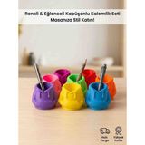 Mekteplim Kapüşonlu Sweatshirt Tasarımlı Renkli Masa Üstü Kalemlik - Eğlenceli ve Dekoratif Masa Düzenleyici