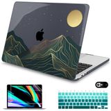Mektron MacBook Air 13 Kılıf A1466/A1369 (2010-2017 Sürüm) için, MacBook Air 13,3 inç Klavye Kapaklı Geçmeli Plastik Sert Kabuk Kapak, Soyut Dağ C112