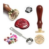 Mektup Damga Mühürü Blooming Rose + 30 Mühür Mumu + Eritme Kaşığı