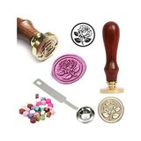 Mektup Damga Mühürü Elegant Rose + 30 Mühür Mumu + Eritme Kaşığı - Çok Renkli