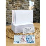 Mektup Zarf Kendinden Yapışkanlı Zarf, Davetiye Mektup Para Belge Düğün Kına Nişan Sünnet için, 16,3 x 11,5 cm, 50 Adet