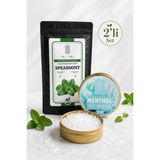 Mel and Mira 2’li Set Saf Kristal Mentol 35 G + Kıvırcık Nane 50 G, Sauna, Hamam, Buhar Banyosu ve Doğal Bitki Paketi - 2 Adet