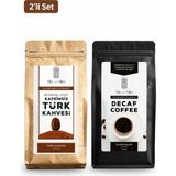 Mel and Mira Kafeinsiz Kahve 2’li Set | Decaf Türk Kahvesi 200G + Premium Kafeinsiz Filtre Kahve 200G Kolombiya Çekirdeği - 400 gr