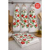 Mela Home 3'lü Dekoratif Mutfak Havlusu- Kurulama Bezi- Fırın Havlusu- 40*60 cm %100 Pamuk