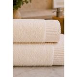 Mela Home Alora 2'li Banyo Havlu Seti Hamam Takımı- El ve Yüz Havlusu- Çeyiz - Hediyelik 100% Pamuk - Ekru - 90 x 145 cm