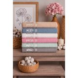 Mela Home Bambu Desenli 50*90 cm 6'lı El ve Yüz Havlu Seti - Çeyizlik - Hediyelik - Mutfak Havlusu %100 Pamuk - 50 x 90 cm - Çok Renkli