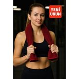 Mela Home Bordo Fitness-Spor Havlusu 1 Adet -Hızlı Kuruyan-Kuaför ve Berber Havlusu 50*90 cm - Bordo-BR100 - 50 x 90 cm