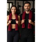 Mela Home Bordo Fitness-Spor Havlusu 2 Adet -Hızlı Kuruyan-Kuaför ve Berber Havlusu 50*90 cm - 50 x 100 cm