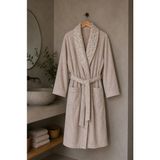 Mela Home | Dream | %100 Pamuk Kadın / Erkek Unisex Bornoz - Havlu - Çeyiz Seti - Bej - S-M