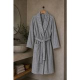 Mela Home | Dream | %100 Pamuk Kadın / Erkek Unisex Bornoz - Havlu - Çeyiz Seti - Gri - S-M