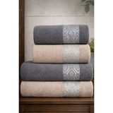 Mela Home Göz 4'lü Banyo Havlu Seti Hamam Takımı- El ve Yüz Havlusu- Çeyiz - Hediyelik 100% Pamuk - 90 x 145 cm - Çok Renkli