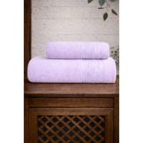 Mela Home Inci 2'li Banyo Havlu Seti Hamam Takımı- El ve Yüz Havlusu- Çeyiz - Hediyelik 100% Pamuk - 90 x 145 cm - Lila