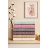 Mela Home Jakarlı Piramit Desenli 50*90 cm 6'lı El ve Yüz Havlu Seti- Çeyizlik- Hediyelik - Mutfak %100 Pamuk - 50 x 90 cm - Çok Renkli