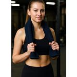 Mela Home Lacivert Fitness-Spor Havlusu 1 Adet -Hızlı Kuruyan-Kuaför ve Berber Havlusu 50*90 cm - 50 x 90 cm
