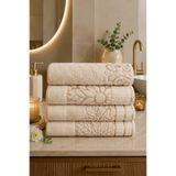 Mela Home Manolya Premium %100 Pamuk 4'lü Yüz Havlusu Seti 50*90 cm Çeyizlik- Hediyelik - Mutfak