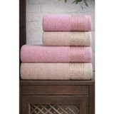 Mela Home Meltem 4'lü Banyo Havlu Seti Hamam Takımı- El ve Yüz Havlusu- Çeyiz - Hediyelik 100% Pamuk - 90 x 145 cm - Çok Renkli