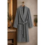 Mela Home | Premium | %100 Pamuk Kadın / Erkek Unisex Bornoz - Havlu - Çeyiz Seti - Antrasit - L-XL