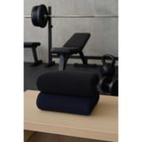 Mela Home Siyah+Lacivert Fitness-Spor Havlusu 2 Adet -Hızlı Kuruyan-Kuaför ve Berber Havlusu 50*90 cm