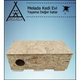Melada Kedi Evi Dis Ortam Uygun Ahsap Kedi Evi Osb 100X50x40 Cm