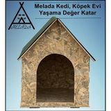 Melada Mobilya Köpek Kulübesi Büyük Boy OSB XL Yeşil Çatılı 100x100x78 cm