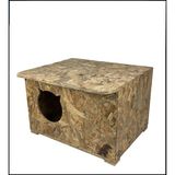 Melada Mobilya Melada Kedi Evi Dış Ortam Uygun Ahşap Kedi Evi Osb 60x45x40 cm