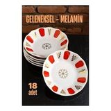 Melamin Çay Tabağı 18 Adet Geleneksel Türk Çay Bardağı Altlığı 721659