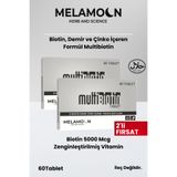 Melamoon Biotin 5000 Mcg Zenginleştirilmiş Saç Ve Tırnak Vitamini - Demir Ve Çinko Katkılı (2x60 Tablet)