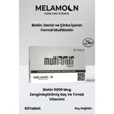 Melamoon Multibiotin 5000 Mcg 60 Tablet Biotin Demir Çinko İçeren Saç Tırnak Cilt İçin Takviye