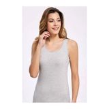 Melanjlı Dantelli Geniş Askılı Atlet - 2XL - 3XL - Açık Gri