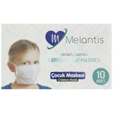 Melantis 3 Katlı Lastikli Çocuk Cerrahi Maske Telsiz 10'lu
