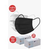 Melantis Medikal 3 Katlı Telli Meltblownlu Cerrahi Maske Beyaz + Siyah 2 x 50'li diger