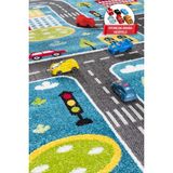 Melaris Halı 3 Boyutlu Trafik Arabalı Halı Dokuma Çocuk Halısı Anaokul Kreş Oyun Halısı - Mavi - 140 x 200 cm