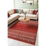 Melaris Halı Afgan Otantik Halı Yün Tuşeli El Dokuma Tekniği Doğal Kendinden Saçaklı Klasik Salon Halısı Dokuma RENKLI2-160X230 - Bordo - 160 x 230 cm