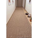 Melaris Halı Cehu Yolluk Naturel Jüt Halı Örme Kilim Sisal Hasır Halı Mutfak Balkon Halısı - Bej - 120 x 300 cm