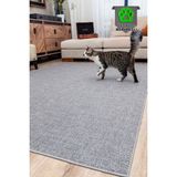 Melaris Halı Kedi Köpek Evcil Hayvan Halısı Kolay Temizlenebilir Naturel Jüt Halı Örme Kilim - 200 x 290 cm - Gri