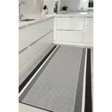 Melaris Halı Mutfak Halısı Yıkanabilir Yolluk Kaymaz Taban Dokuma Paspas - Antrasit - 80 x 350 cm