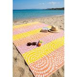 Melaris Halı Plaj Hasırı Piknik Halısı Çift Taraflı Katlanabilir Kilim Balkon Bahçe Kamp Karavan Halısı Yıkanabilir Mat - Turuncu - 120 x 180 cm