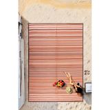 Melaris Plaj Karavan Halısı Hasır Kilim Katlanabilir Halı Balkon Teras Bahçe Kamp Halısı - 150 x 210 cm - Turuncu - Bej