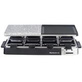 Melchioni Ailesi | 8 Kişilik Raclette'li Izgara Tabağı Ve Taş Seti, Olımpıa, Düz Tabaklı, Izgaralı Ve 8 Raclette Toplu, Ayarlanabilir Termostat, 1200 W