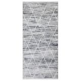 Melchior Gri Geometrik Modern Geometrik Etnik Desenli Boho Makinada Yıkanabilir Hafif Hav Toz Vermez Leke Tutmaz Kaymaz Taban Dijital Makine Baskı Halı Oturma Odası Salon Yolluk Koridor Mutfak Halısı