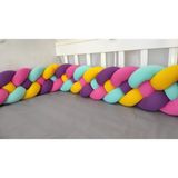 Meleğin Işıklı Topları 190 cm 4'lü Örgü Koruma / Beşik - Yatak Koruyucu - Pembe - Mor - Sarı - Su Yeşili